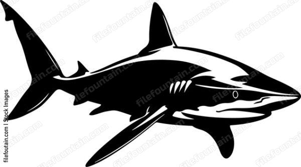 Shark Swimming Silhouette