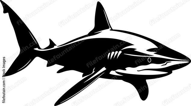 Shark Swimming Silhouette
