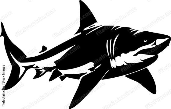 Shark Swimming Silhouette