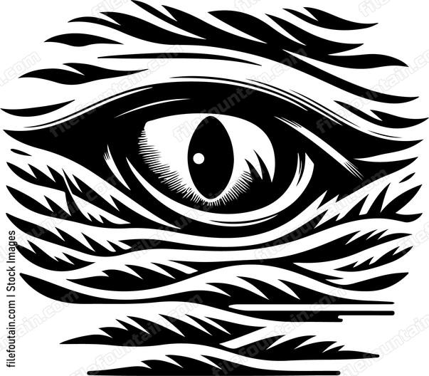Sharks eye reflecting the surrounding marine environment