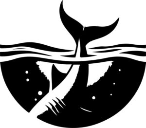 Sharks tail fin breaking the surface as it dives