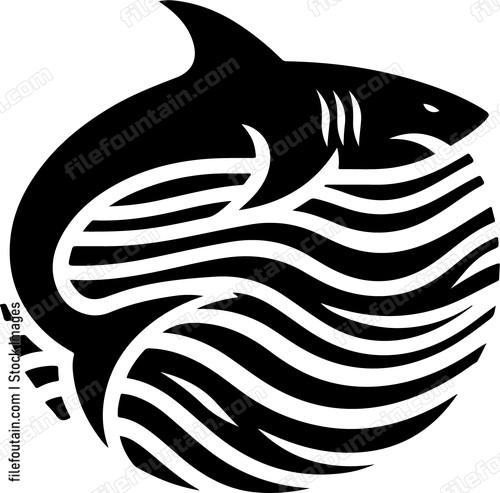 Sharks tail fin creating ripples as it propels forward