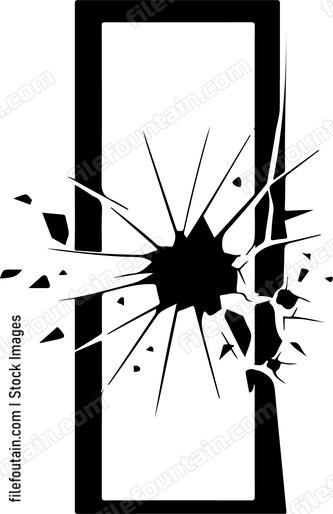 Shattered glass pane