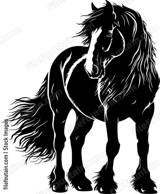 Shire Horse Silhouette