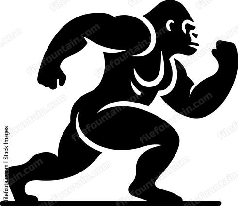 silverback gorilla running