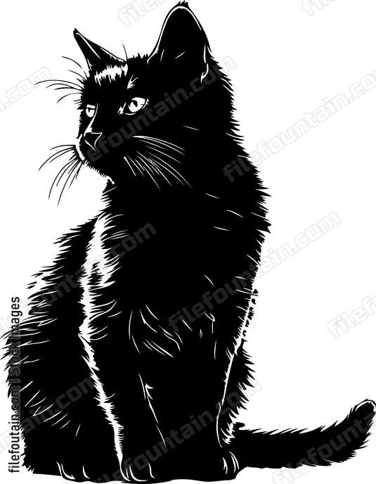 Sitting Black Cat