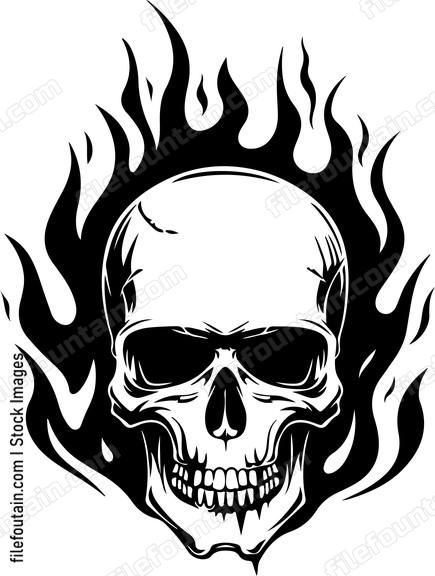 Skull Bones Flaming