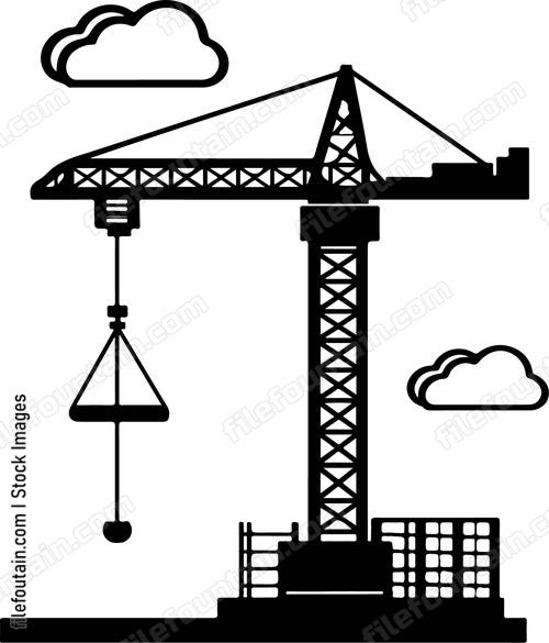 Skyscraper Crane In Clouds d