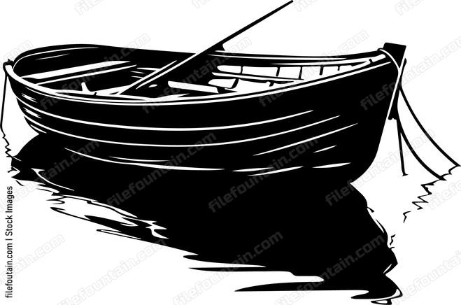 Small boat on calm water