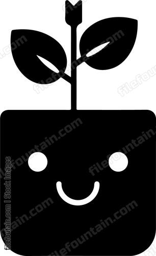 smiling plant pot gardening