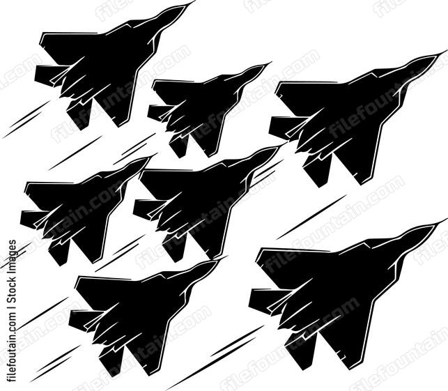 Stealth Fighter Jet Formation