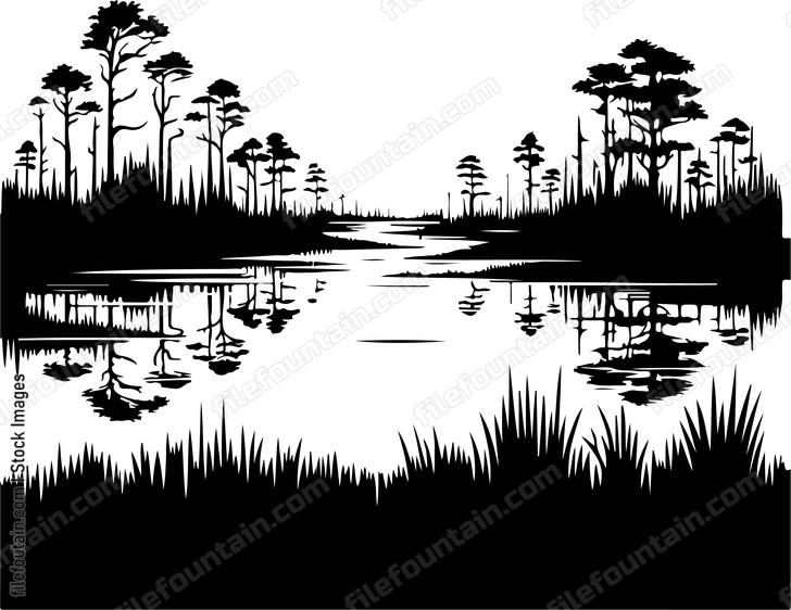 Swamp Landscape Logo Vector Design - FileFountain