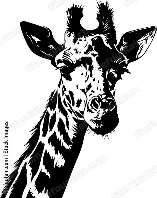 Tall spotted giraffe mammal