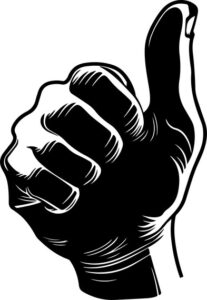 Thumbs up hand symbol