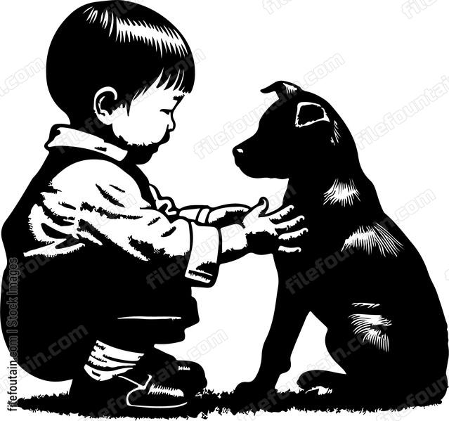 toddler hugging a pet with pure affection