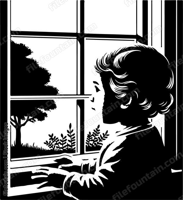 toddler looking out of a window captivated by the outdoors