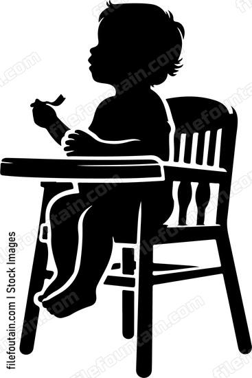 toddler sitting in a high chair eagerly awaiting mealtime