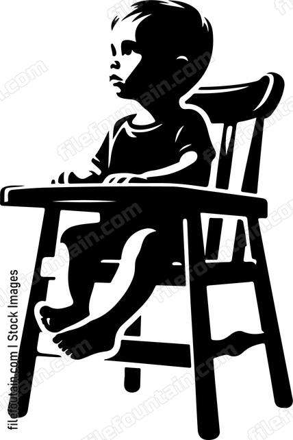 toddler sitting in a high chair eagerly awaiting mealtime