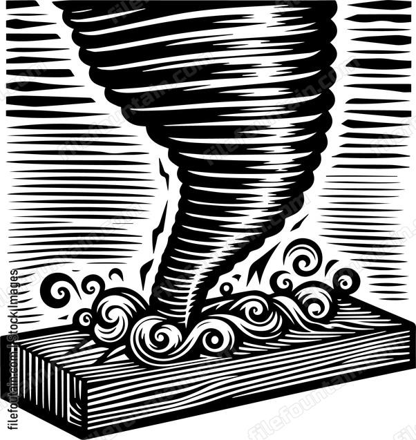 Tornado Carving A Piece Of Wood