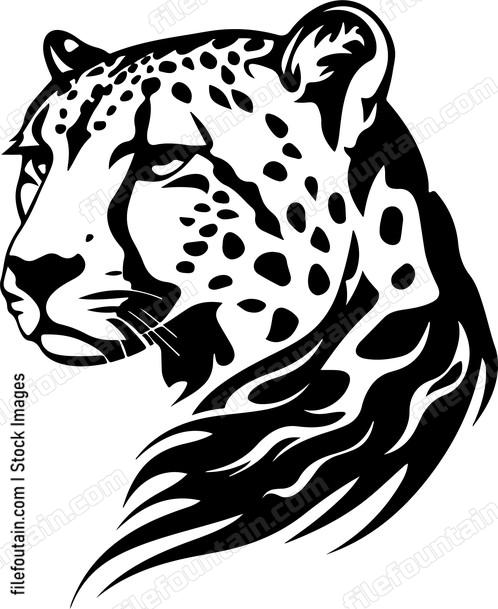Tribal cheetah head