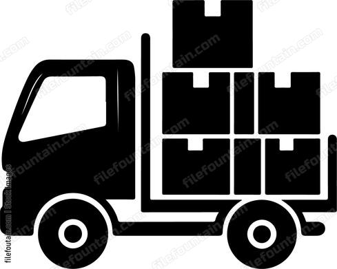Truck carrying boxes