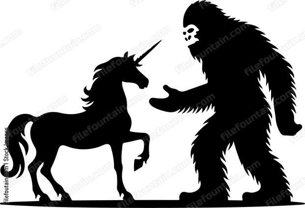 Unicorn befriending a Yeti