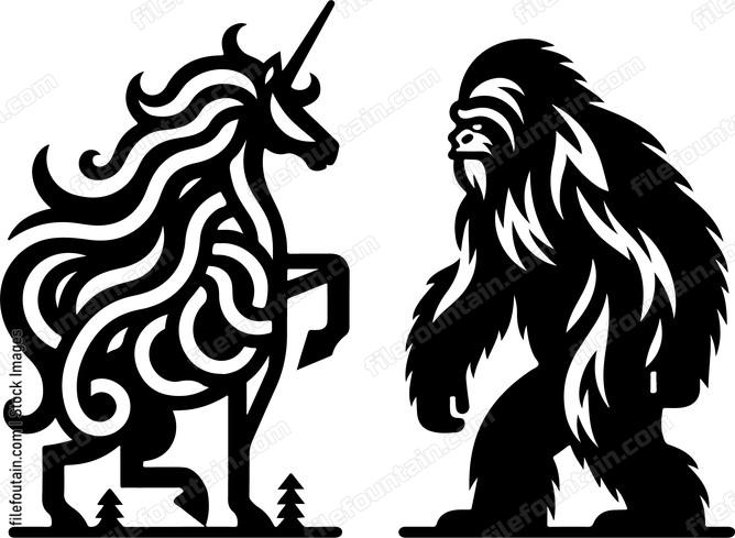 Unicorn befriending a Yeti
