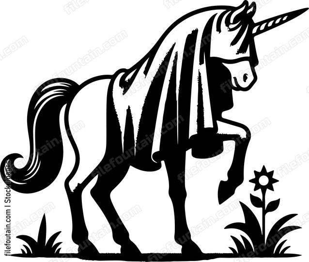 Unicorn donning a cloak of invisibility in a game of hide and seek