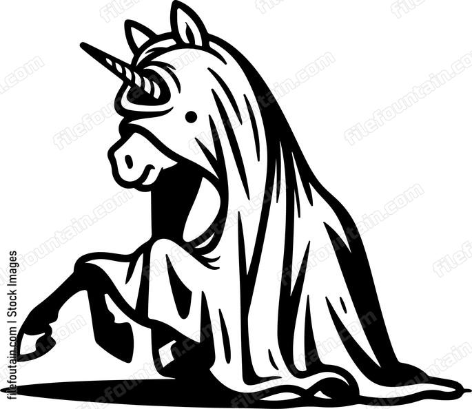 Unicorn donning a cloak of invisibility in a game of hide and seek