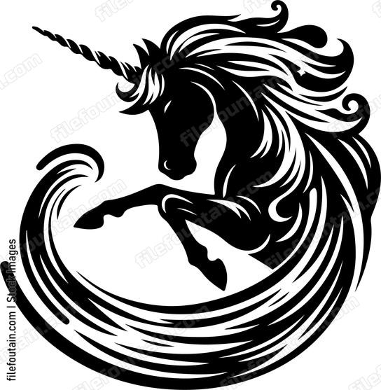 Unicorn weaving a magical spell with its horn