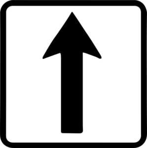 Upward pointing arrow in a square