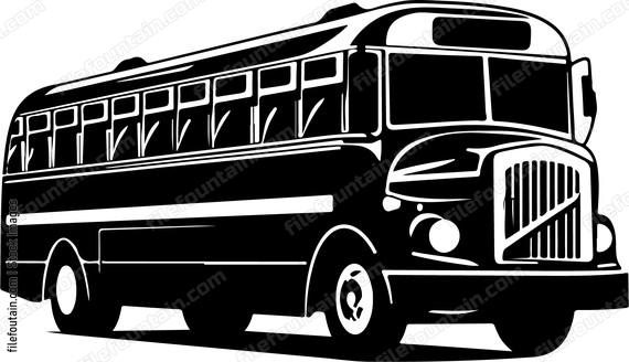 Vintage bus silhouette