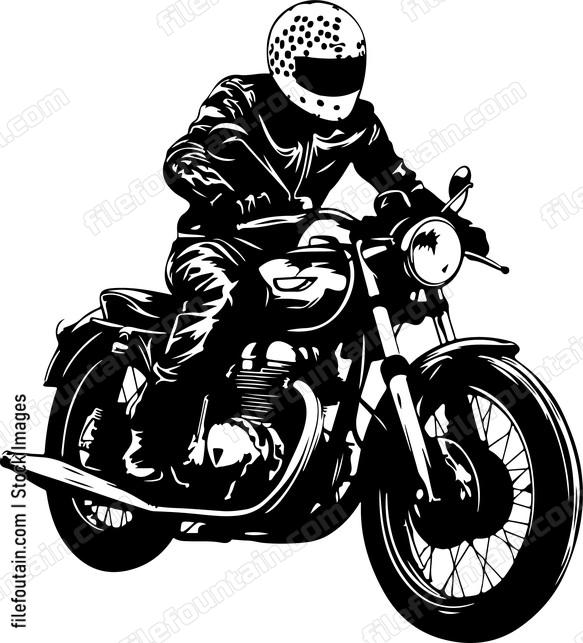 Vintage motorcycle rider