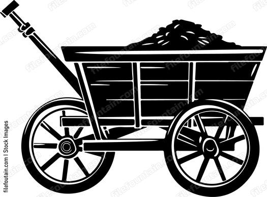 Vintage wooden hand pushed cart