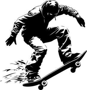 Young man skateboarding
