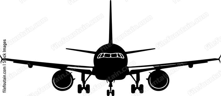 Airplane Front Four Engine