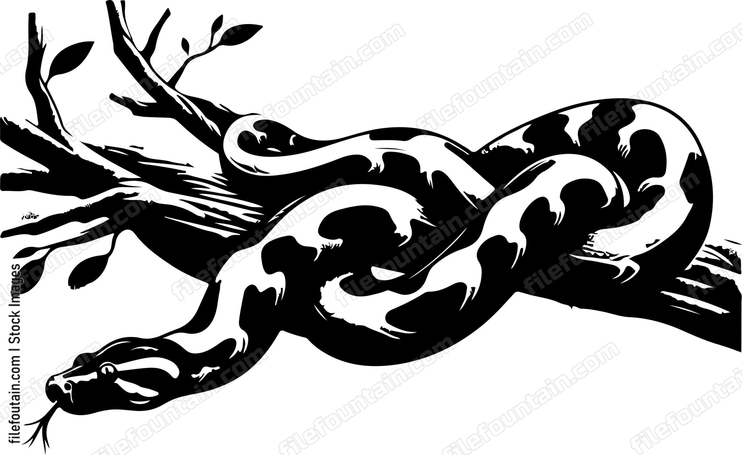 Amazonian tree boa coiled around a tree branch blending seamlessly with its surroundings