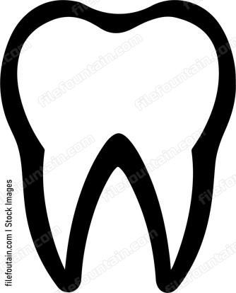 An outlined tooth