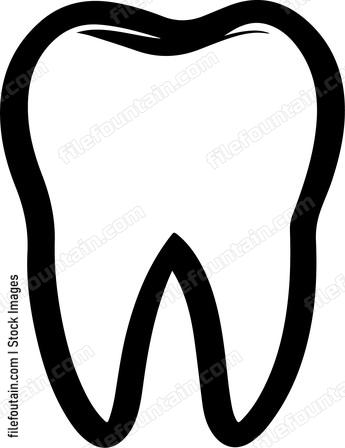 An outlined tooth