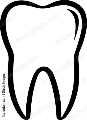 An outlined tooth