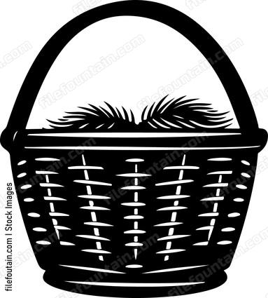 Basket with pine straw