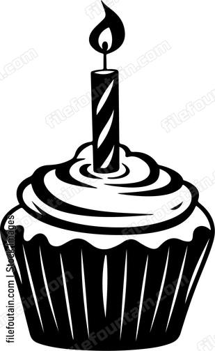 Birthday Cupcake With Candle