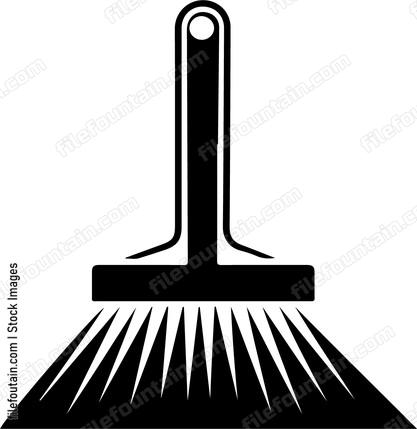 Black broom or floor brush