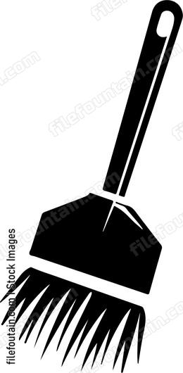 Black broom with handle