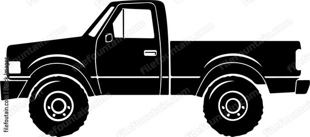 Black pickup truck