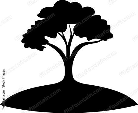 Black tree on hill