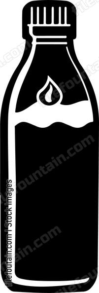 bottle with liquid and flame