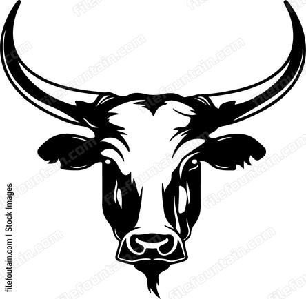 Bull head silhouette