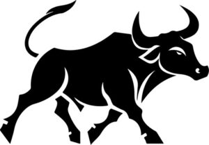 Bull in simple and stylized form