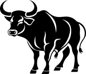 Bull in simple style